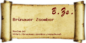 Brünauer Zsombor névjegykártya